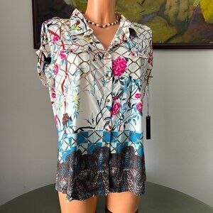 BCBG Maxazria NWT Misting Birds Short-Sleeve Top